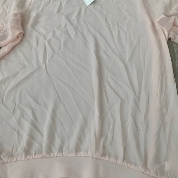 Express Sweater Women's Large Light Peach Sheer Crew Neck 3/4 Sleeve Career - Picture 5 of 7